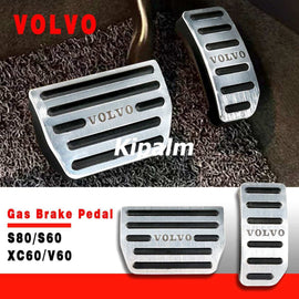 2pcs Aluminum Alloy Car Foot Rest Pedal Pads Cover with Rest Pedals Gas Brake Rest Pedal for Volvo S80 S60 XC60 S60