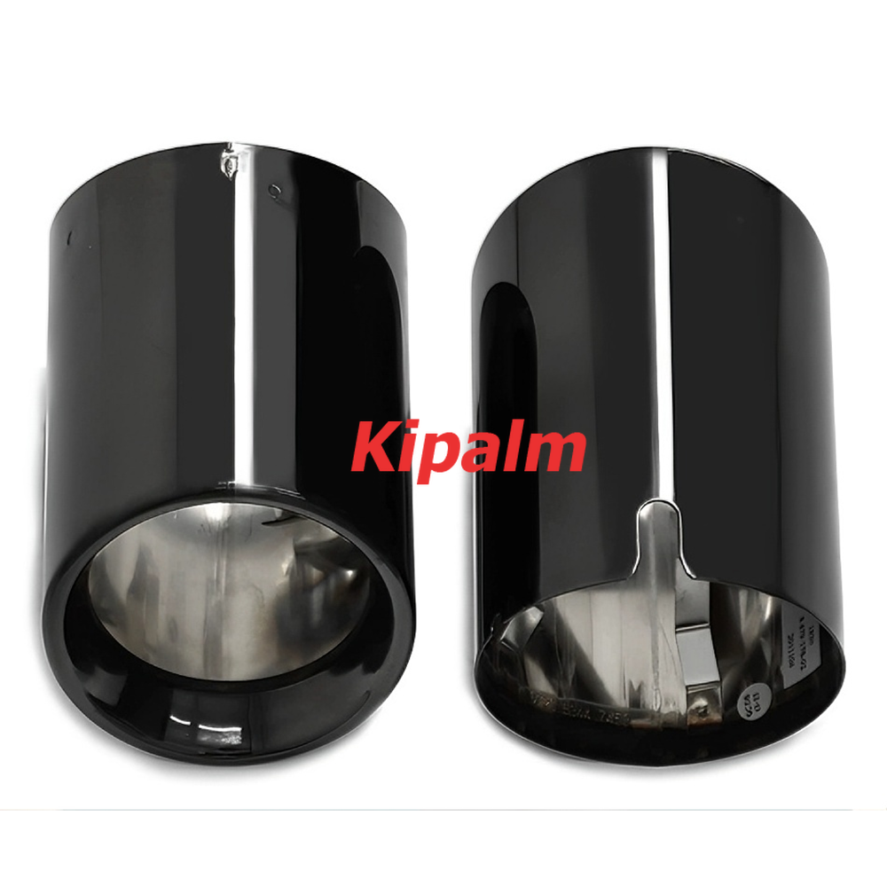 2 PCS Slip-on Black Stainless Steel Exhaust Pipe Chrome OEM Muffler Tip Fits for BMW Z4 G29 2019-2024