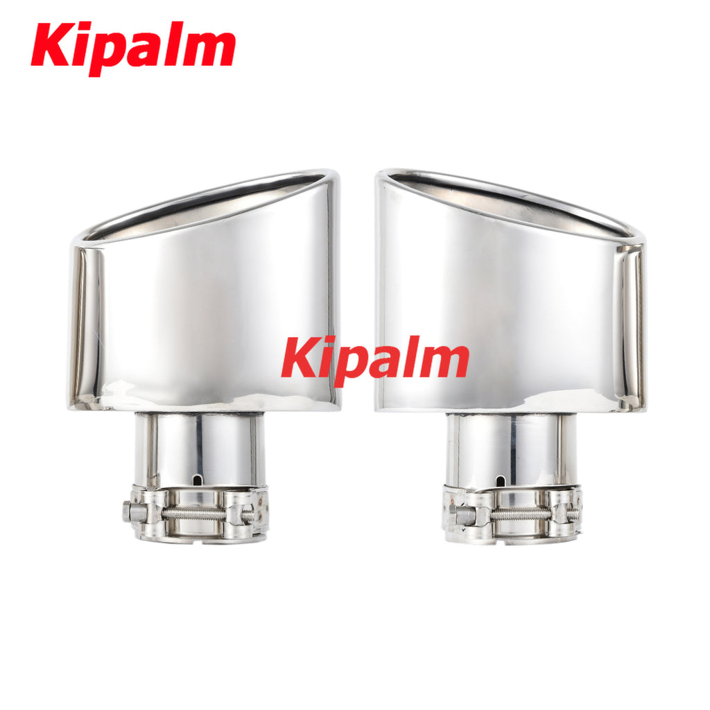 1pc Oval Outlet Chrome Exhaust Tips Muffler Stainless Steel Pipe