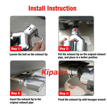 Load image into Gallery viewer, 1Pair Carbon Fiber Dual Y Shape Gold Foil Golden Forged Exhaust Tip Akrapovic Muffler Pipe 304 Stainless Steel Tailtips