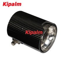 Load image into Gallery viewer, Universal Gloss Carbon Fiber Silver Exhaust Tips for M Performance Exhaust Pipe for BMW Muffler Tail Pipe 120mm Length M3 M4 M5