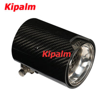 Load image into Gallery viewer, Universal Gloss Carbon Fiber Silver Exhaust Tips for M Performance Exhaust Pipe for BMW Muffler Tail Pipe 120mm Length M3 M4 M5