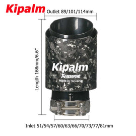 1PC Universal Silver Forged Twill Carbon Fiber Akrapovic Car Exhaust Pipe Muffler Tip Black Coated Stainless Steel