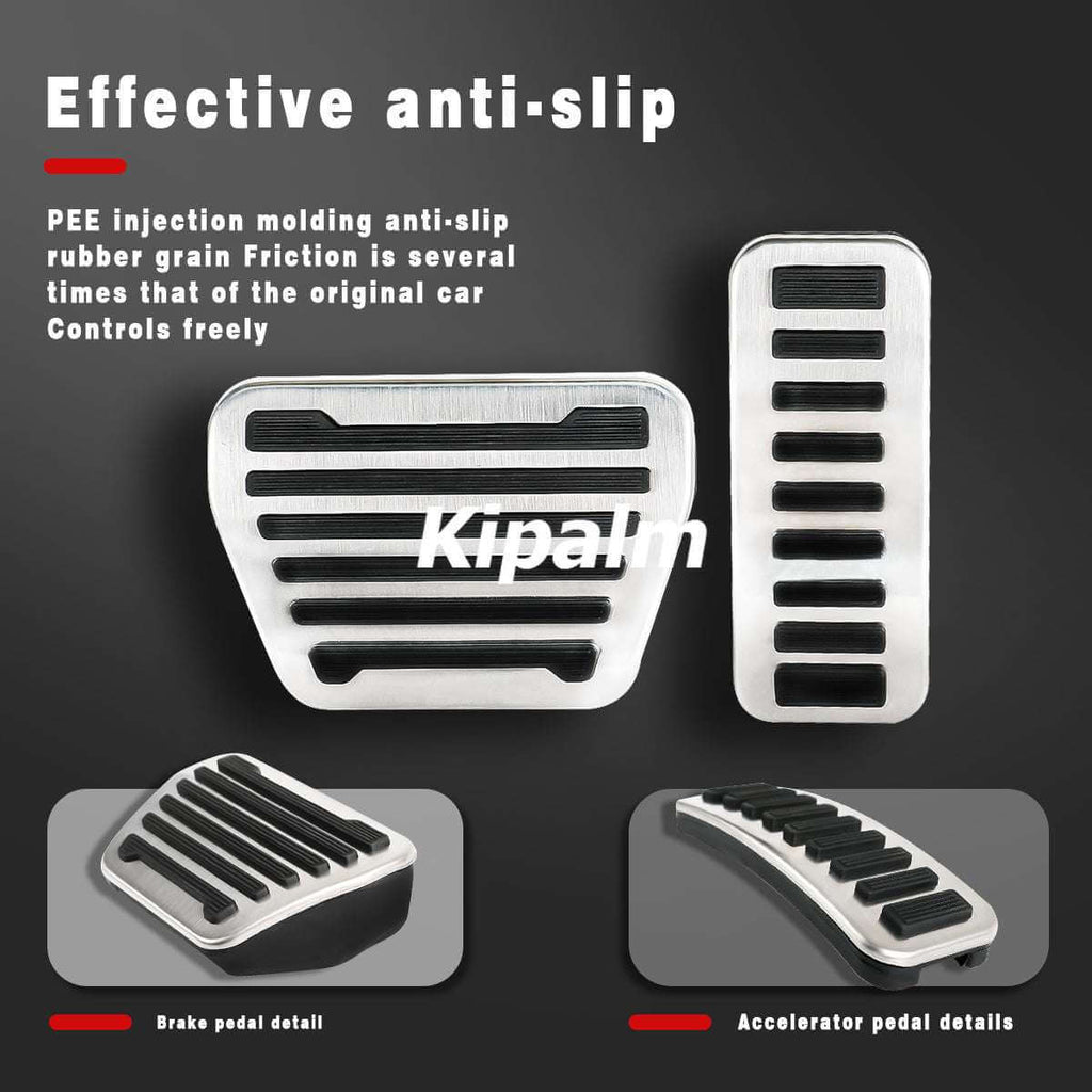 2pcs Stainless Steel Car Foot Rest Pedal Pads Cover with Rest Pedals Gas Brake Rest Pedal for Land Rover Discovery Defender