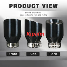 Load image into Gallery viewer, 1PC Double Wall End Shape Universal Titanium Black 304 Stainless Steel Car Muffler Tip Exhaust Pipe