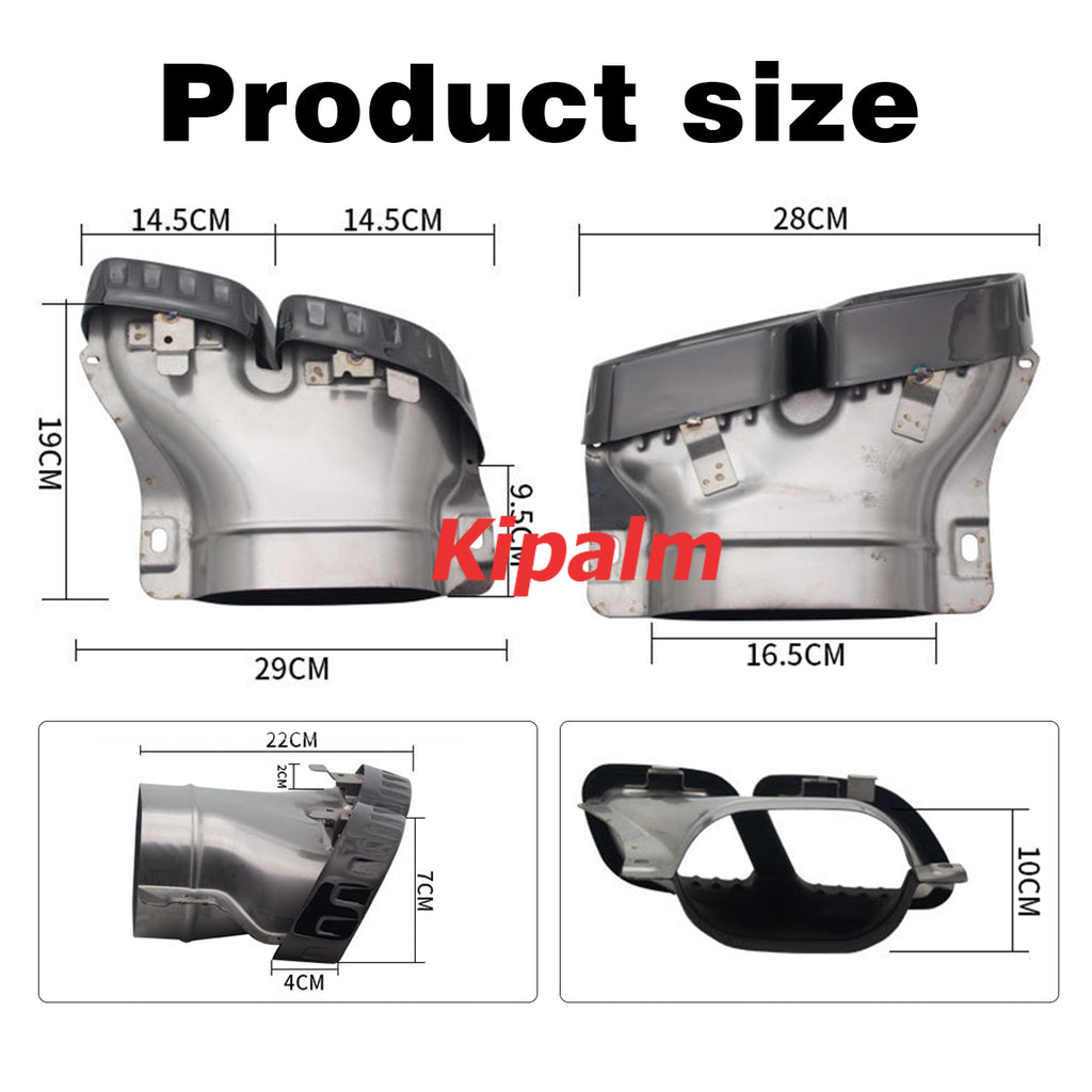 1 Pair Benz W167 GLE53 GLE350 GLE450 Silver Stainless Steel Exhaust Tips Upgrade to GLE63 Muffler Pipe