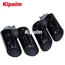 Load image into Gallery viewer, 1Pair Dual Outlet Black Stainless Steel Exhaust Tips for Porsche Macan 2019+