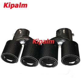 1 Pair Dual Out Carbon Fiber Black Exhaust Pipe for BMW 3 Series G20 Oval Shape Rear Muffler Tip