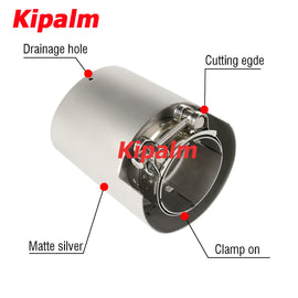 1PC Curly Edge Strip Holes 304 Stainless Steel Cutting Inlet Car Muffler Tip Exhaust Pipe System for VW Golf 6 Golf 7 Golf R GTI Tiguan Muffler Cutter