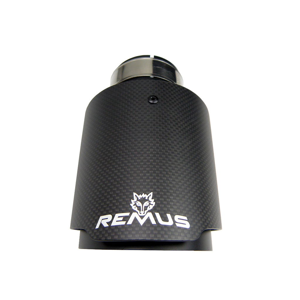 1pcs Carbon Fiber Remus Car Remus Wolf Exhaust Pipe Muffler Black Stainless Steel Tips For Golf Ford VW