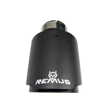 Load image into Gallery viewer, 1pcs Carbon Fiber Remus Car Remus Wolf Exhaust Pipe Muffler Black Stainless Steel Tips For Golf Ford VW