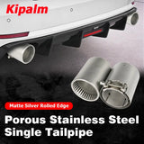 Curly Edge Stainless Steel Exhaust Tip with Straight Cut