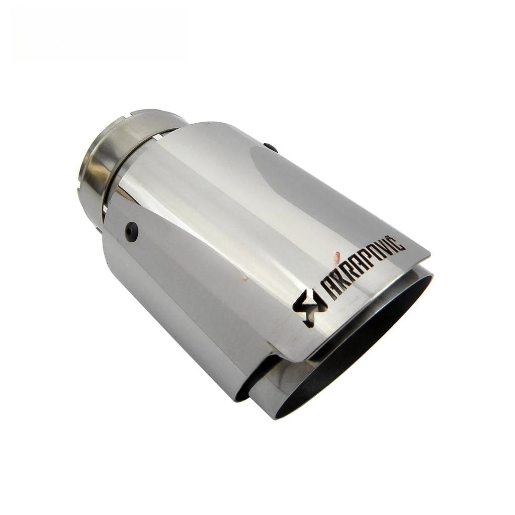 1pcs Civic 8 Hollow AK Logo Slanted Cutting Edge Sliver Stainless Steel Exhaust Tip Tail End Pipe Muffler Tips Accord 8