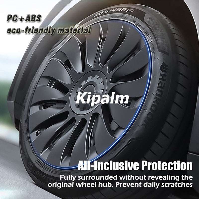4PCS Tesla Model Y 2023 Symmetrical Full Coverage Sport 19 Inch Wheel Cover Cap Replacement Vehicle Hubcaps Accessories