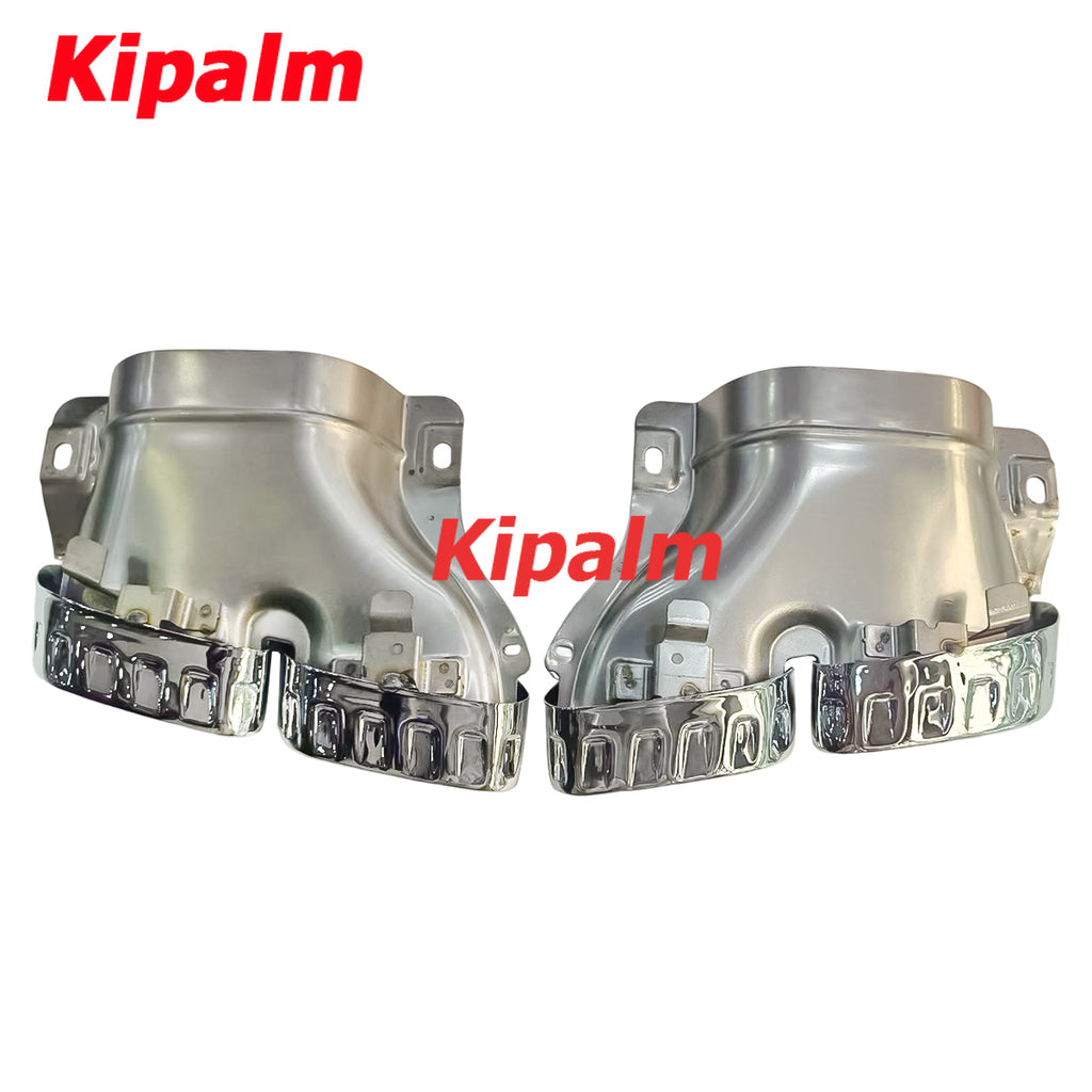 1 Pair Benz W167 GLE53 GLE350 GLE450 Silver Stainless Steel Exhaust Tips Upgrade to GLE63 Muffler Pipe
