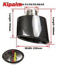 Load image into Gallery viewer, 1 Pair Universal Curly Edge BMW Exhaust Pipe Oval Slanted Carbon Fiber Muffler Tip Ford Pipes