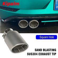 Load image into Gallery viewer, 1PC Square Holes 304 Stainless Steel Car Muffler Tip Exhaust Pipe System for VW Golf 6 Golf 7 Golf R GTI Tiguan Muffler Cutter