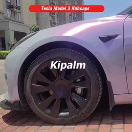 WHC3004 4PCS Tesla Model 3 Universal 18inch Sport Wheel Cover Rim Cap Without Logo Matte Black Hubcaps