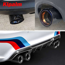 Load image into Gallery viewer, Universal Gloss Carbon Fiber Silver Exhaust Tips for M Performance Exhaust Pipe for BMW Muffler Tail Pipe 120mm Length M3 M4 M5