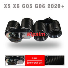 Load image into Gallery viewer, 1 Pair Quad Carbon Fiber Black Exhaust Pipe for BMW X5 X6 G05 G06 2020+ Rear Muffler Tip