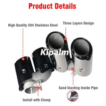 Load image into Gallery viewer, 1Pair Dual Outlet Black Stainless Steel Exhaust Tips for Porsche Macan 2019+