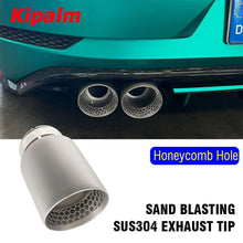Load image into Gallery viewer, 1PC Honeycomb Holes 304 Stainless Steel Car Muffler Tip Exhaust Pipe System for VW Golf 6 Golf 7 Golf R GTI Tiguan Muffler Cutter