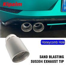 Load image into Gallery viewer, 1PC Honeycomb Holes 304 Stainless Steel Car Muffler Tip Exhaust Pipe System for VW Golf 6 Golf 7 Golf R GTI Tiguan Muffler Cutter
