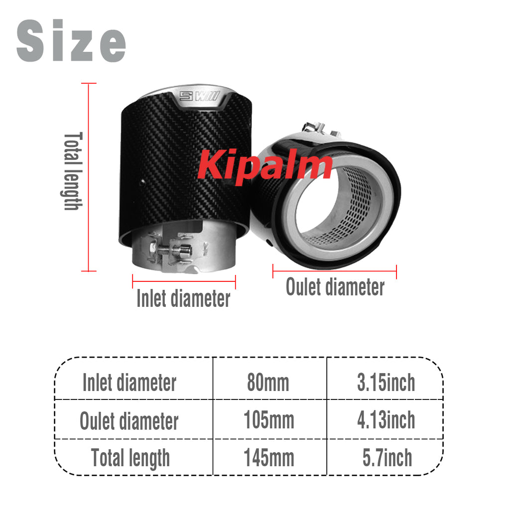 4 PCS Black Carbon Fiber M Performance Exhaust Pipe Muffler Tip Stainless Steel for BMW M5 G90 G99 2024+