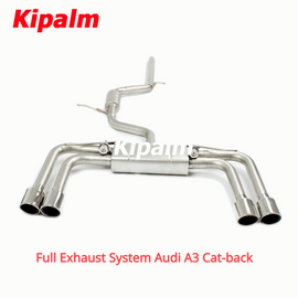 304 Stainless Steel Full Exhaust System Cat-back Fit for Audi A3 1.4T 1.8T 2.0T 2014-2020
