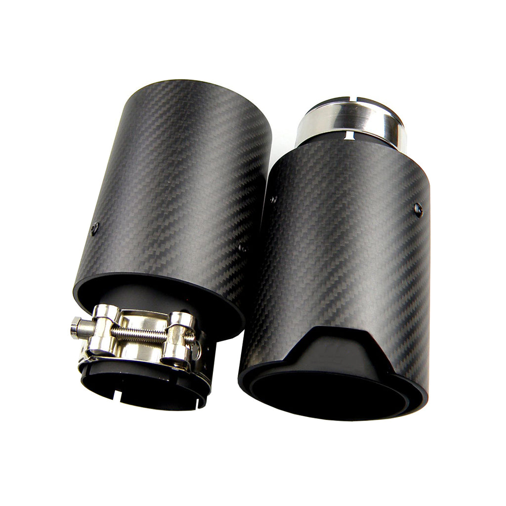 1pcs Universal M LOGO Carbon Fiber Exhaust tips For BMW Performance exhaust pipe Exhaust tips Glossy