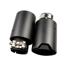 Load image into Gallery viewer, 1pcs Universal M LOGO Carbon Fiber Exhaust tips For BMW Performance exhaust pipe Exhaust tips Glossy