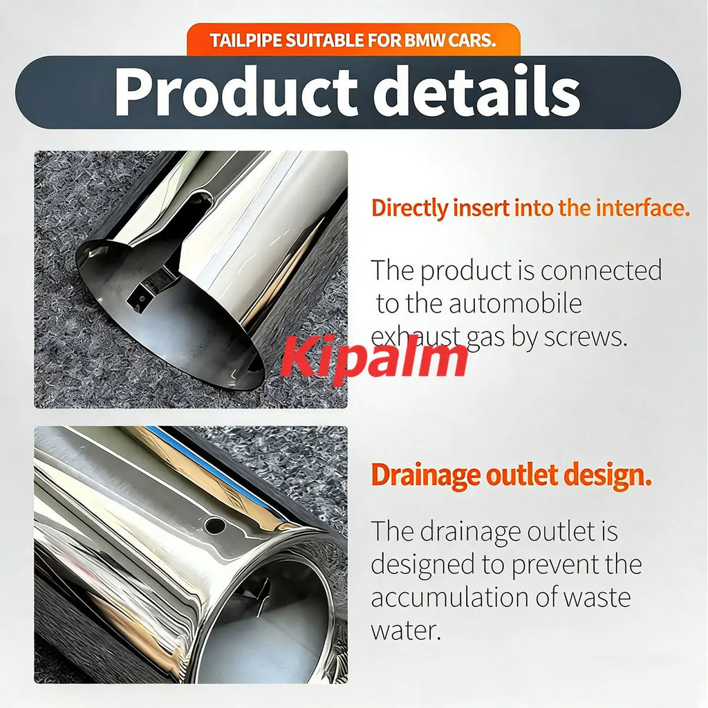 BMW X3 X4 Exhaust Pipe Tip in Black Chrome or Blue