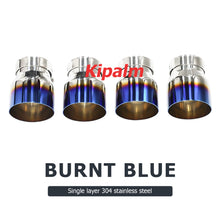Load image into Gallery viewer, Single Layer Universal Chrome Exhaust Tips Blue Stainless Steel Muffler Pipe