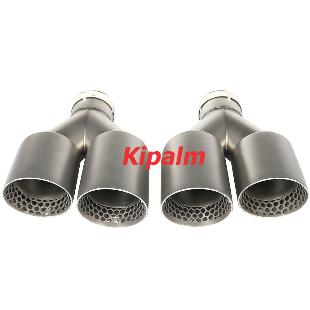 Honeycomb Holes Y Dual Sand Blasting Stainless Steel Exhaust Tail Tips for VW Golf Tiguan R MK7 Golf 6 with No Logo