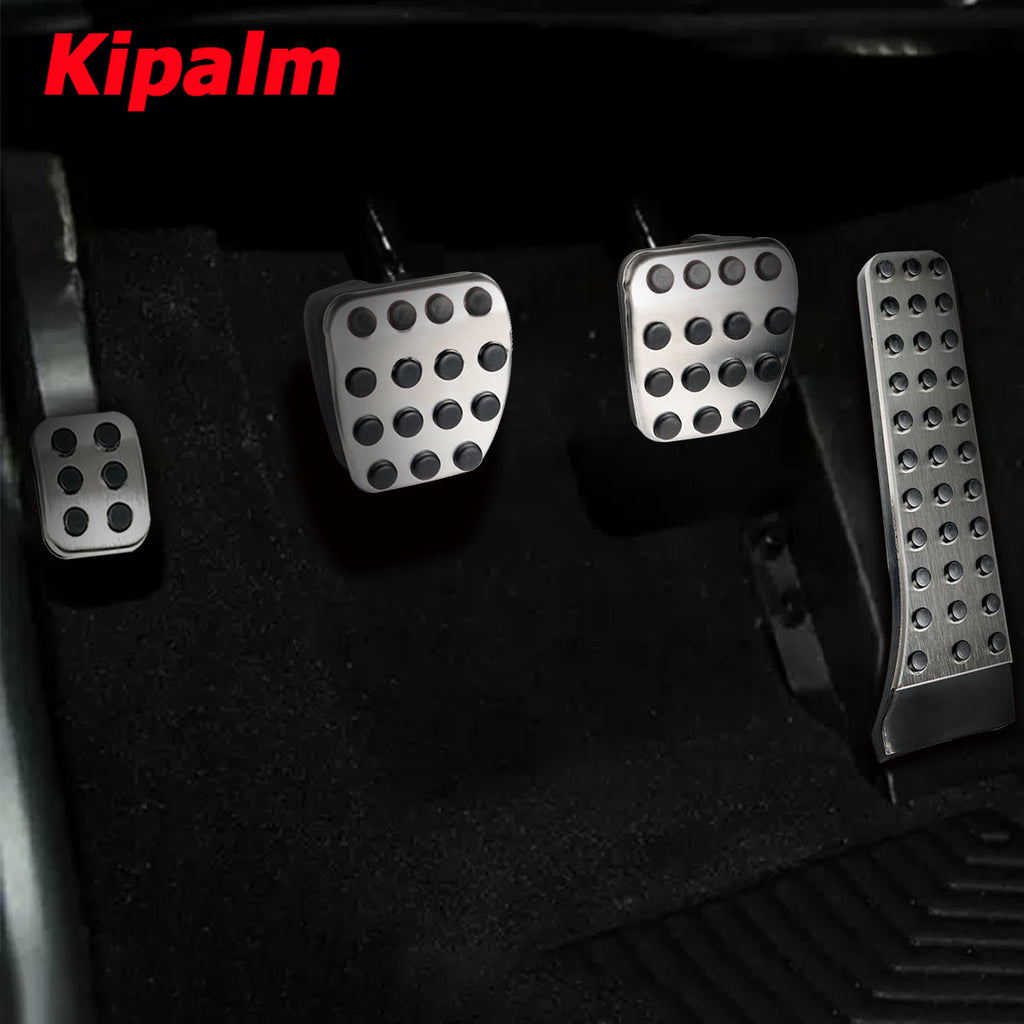 4pcs Stainless Steel Car Foot Rest Pedal Pads Cover with Rest Pedals Gas Brake Rest Pedal for Mecerdes Benz C E S class LHD