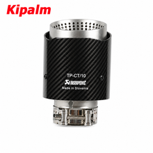 Load image into Gallery viewer, 1PCS Glossy Carbon Fiber Exhaust Tip with Sandblasted Inner  Straight Edge Multi-Hole Design Muffler Tip Exhaust Pipe
