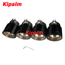 Load image into Gallery viewer, 4PCS BMW X3M F97 X4M F98 X5M F95 X6M F96 Carbon Fiber Blue Stainless Steel Exhaust Pipe Muffler Tip