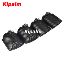 Load image into Gallery viewer, 4 PCS Black Carbon Fiber M Performance Exhaust Pipe Muffler Tip Stainless Steel Fits for BMW M3 G80 M4 G82 G83 G87