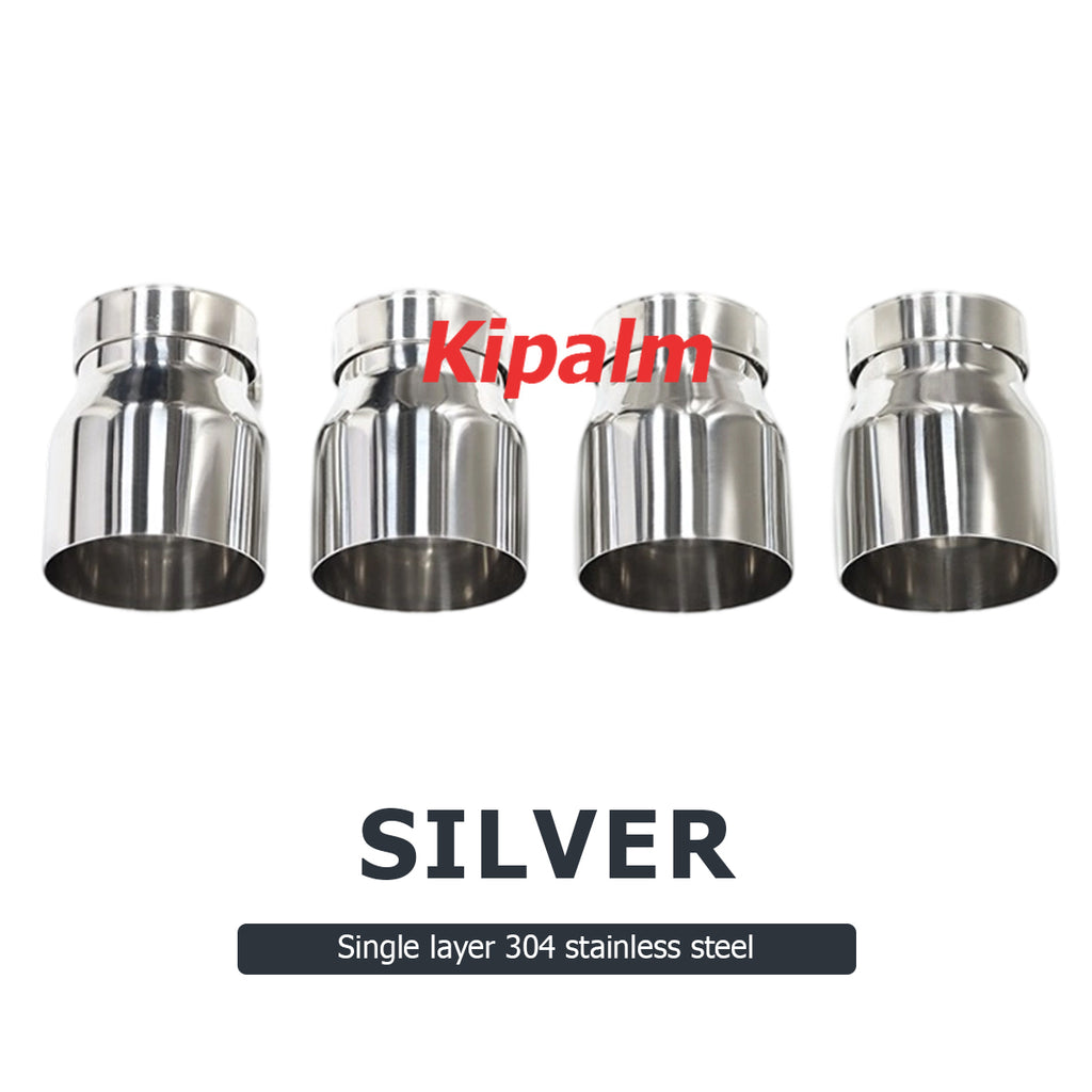 Single Layer Universal Chrome Exhaust Tips Blue Stainless Steel Muffler Pipe