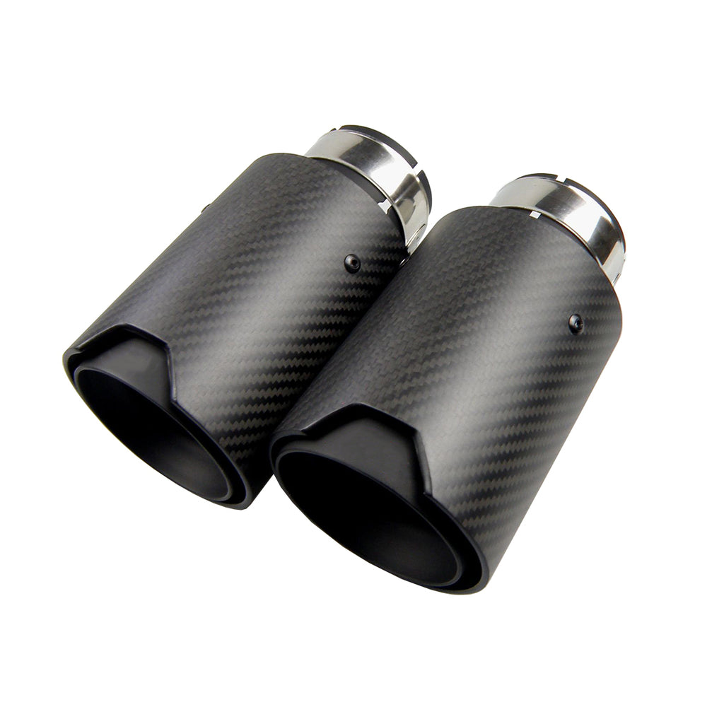 1pcs Universal M LOGO Carbon Fiber Exhaust tips For BMW Performance exhaust pipe Exhaust tips Glossy