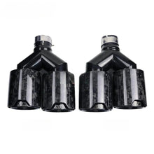 Load image into Gallery viewer, 1 Pair BMW Y-Style Forged Carbon Fiber Black Stainless Steel Exhaust Tips Muffler Pipe For M3 M4
