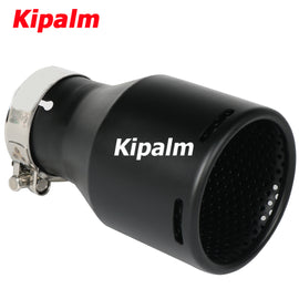 1PC Matte Black 304 Stainless Steel Mesh Inner Pipe Car Muffler Tip Double Layers Exhaust Pipe