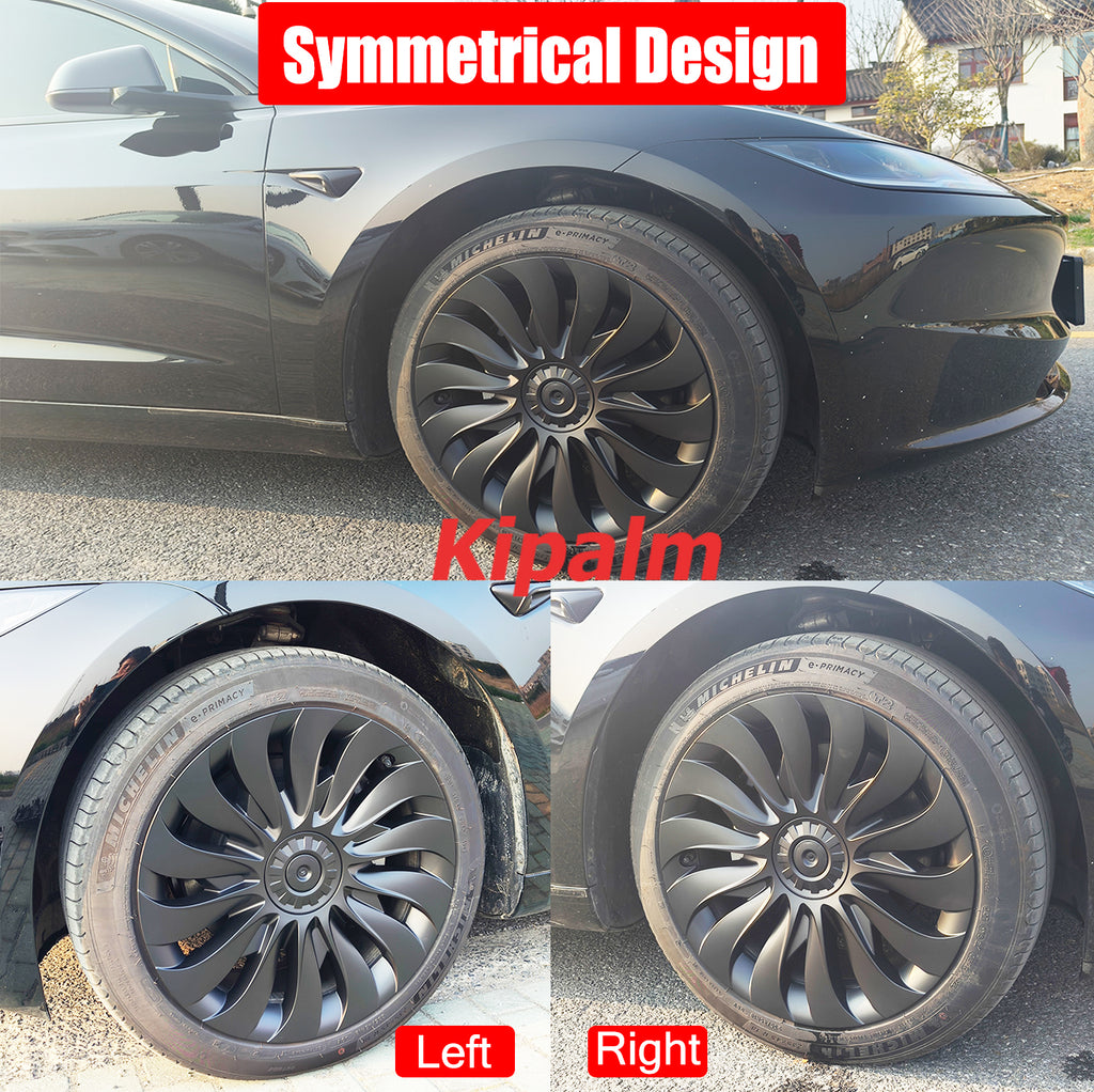 4PCS Tesla Model 3 Highland 2023 18 inch Symmetrical Wheel Cover 2024 Replacement Vehicle Hubcaps Accessories
