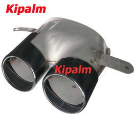 1 Pair Black 304 Stainless Steel Quad Muffler End Tips Exhaust Pipe for Audi A6 A7 Modified to RS6 RS7