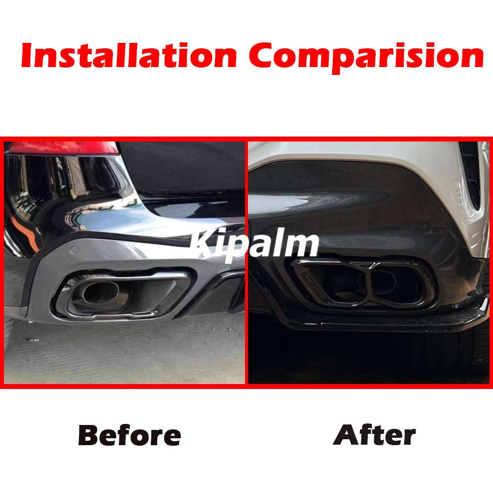 1 Pair OEM Style Stainless Steel Square BMW X5 G05 X6 G06 X7 G07 Exhaust Muffler Pipe Car Tail Tips