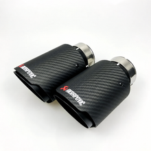 Load image into Gallery viewer, Universal Various Sizes Akrapovic Carbon Fibre Exhaust Muffler Tip Straight Matte + Black Coated