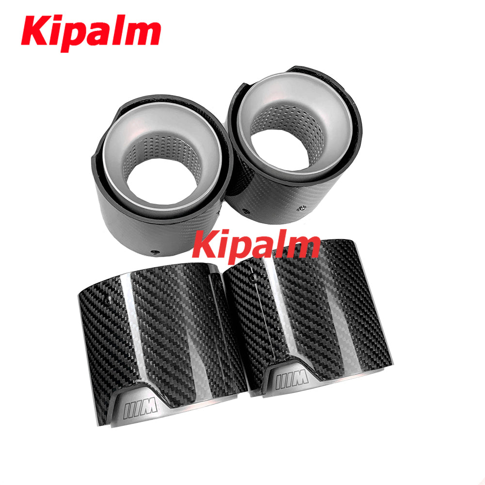 4 PCS Carbon Fiber M Performance Exhaust Pipe Muffler Tip Stainless Steel Fits for BMW M3 G80 M4 G82 G87