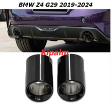 Load image into Gallery viewer, 2 PCS Slip-on Black Stainless Steel Exhaust Pipe Chrome OEM Muffler Tip Fits for BMW Z4 G29 2019-2024