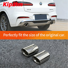 Load image into Gallery viewer, 2 PCS Blue Stainless Steel Exhaust Pipe Chrome OEM Muffler Tip Fits for BMW X3 X4 2018-2021