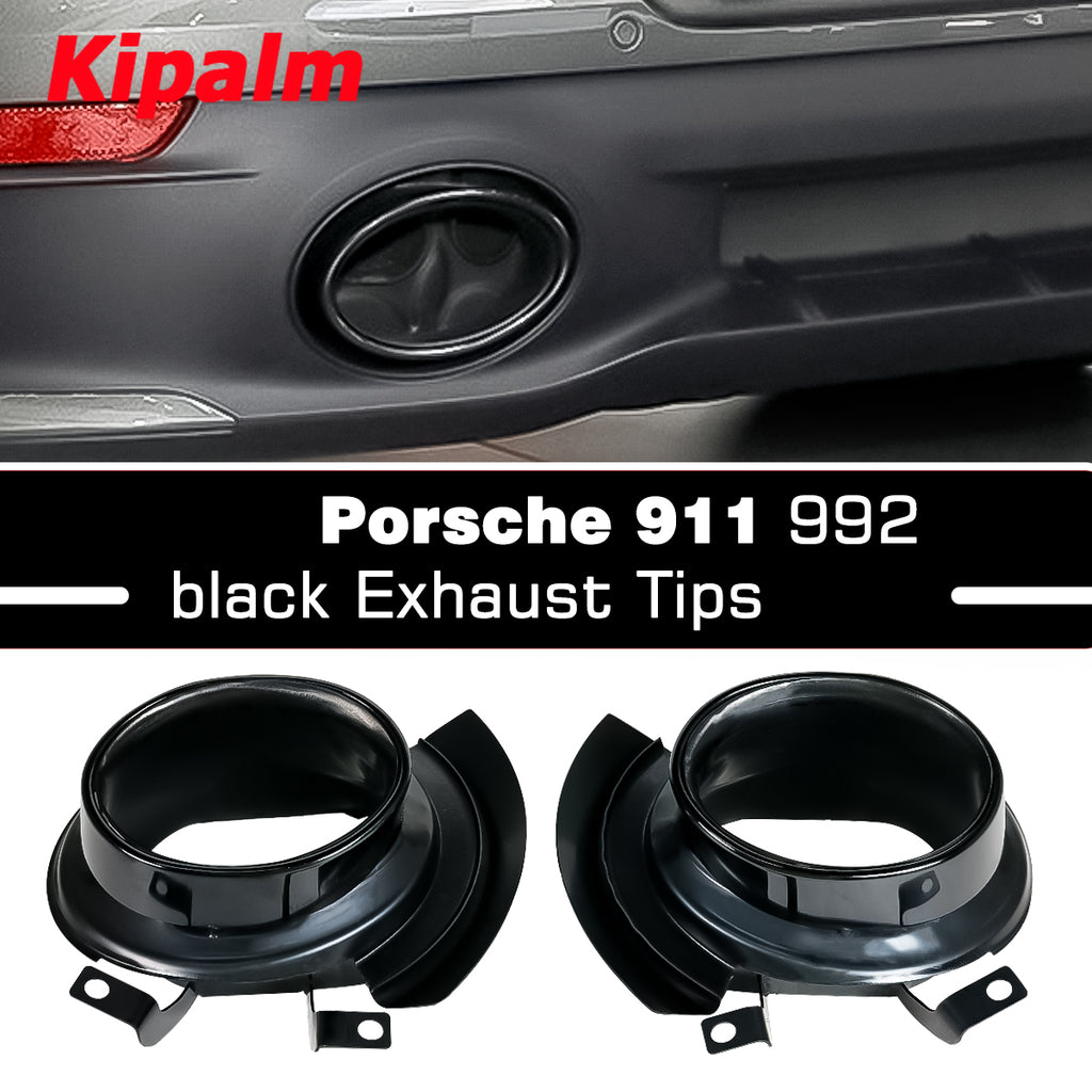 1pair OEM Titanium Black Stainless Steel Exhaust Tip for Porsche 911 Carrera 2019-2024 Car Accessories